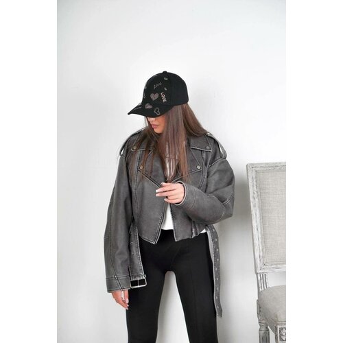 фото Кожаная куртка zara grey b.d.m