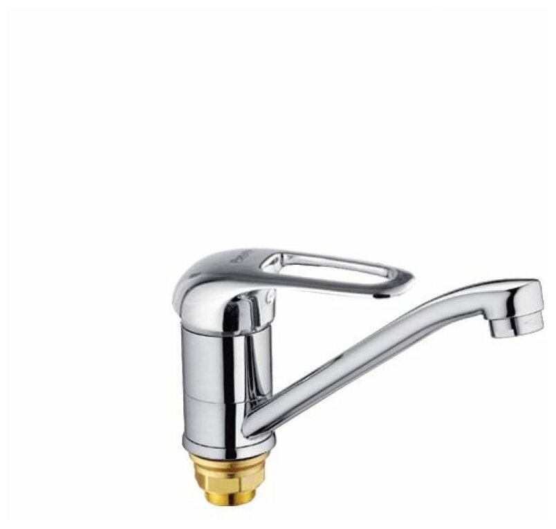 фото Смеситель для кухни с коротким изливом Potato Хром (P4528-2)