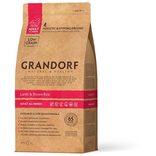 Сухой корм Grandorf Lamb&Brown Rice для взрослых собак всех пород от 1 года с ягненком и рисом 1 кг