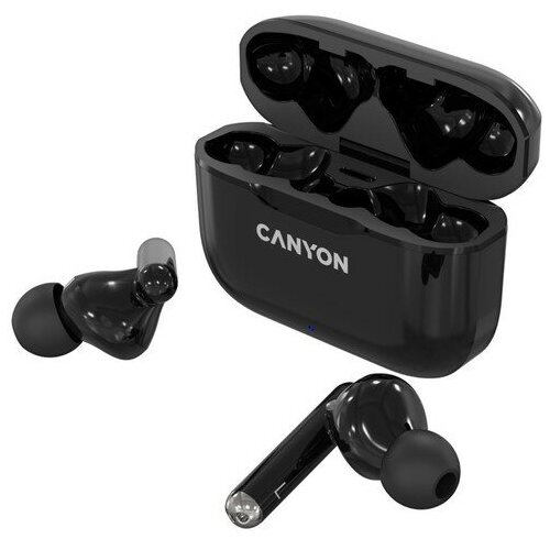 Наушники Canyon TWS-3, вакуумные, микрофон, 40/300 мАч, handsfree, IP33, черные