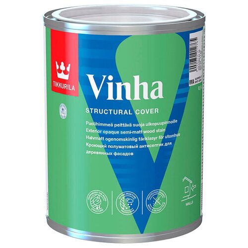 Tikkurila Vinha / Тиккурила Винха кроющий антисептик для древесины водорастворимый База А 0,9л