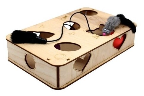 Игровая платформа для кошек, Прямоугольник-S, с шариками и игрушкой