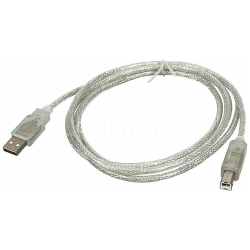 Кабель USB2.0 NINGBO USB A(m) - USB B(m), 1.8м, прозрачный