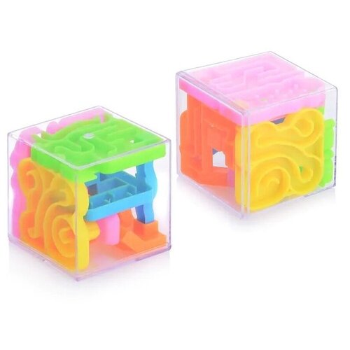 фото Головоломка лабиринт в кубе мини 4х4х4 см, набор 2 шт s+s toys