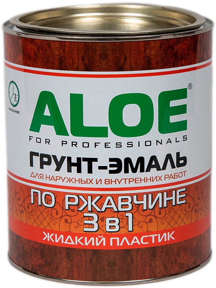 Грунт-эмаль 3 в 1 жидкий пластик ALOE 0,8кг Красный - фотография № 3