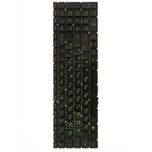 Клавиатура (keyboard) для ноутбука HP Pavilion Gaming 15-CX, 15-CX0020NR, 15-cx0002ng, 15-cx000, 15-cx0071nr черная с зеленой подсветкой
