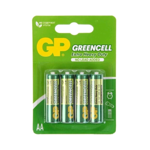 Батарейка GP GreenCell R6 AA BL4 Heavy Duty 1.5V батарейка aa солевая mirex r6 в блистере 4 шт