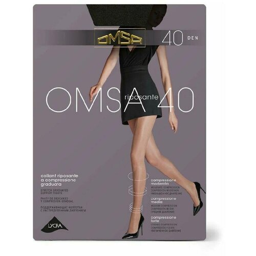 фото Колготки omsa, 40 den, размер 5, черный