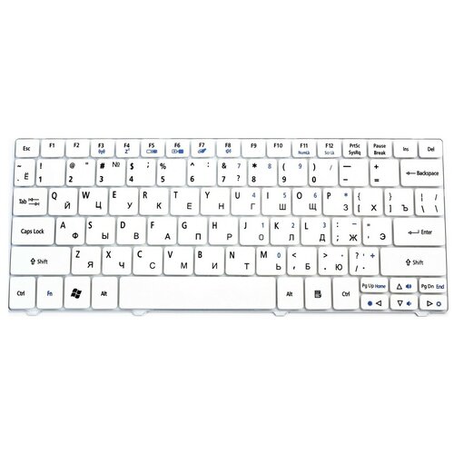 Клавиатура для ноутбука Acer 1810 1830T 1410 One 721 722 751 Белая P/n: ZA3, ZA5, NSK-AQ00R, NSK-AQ10R