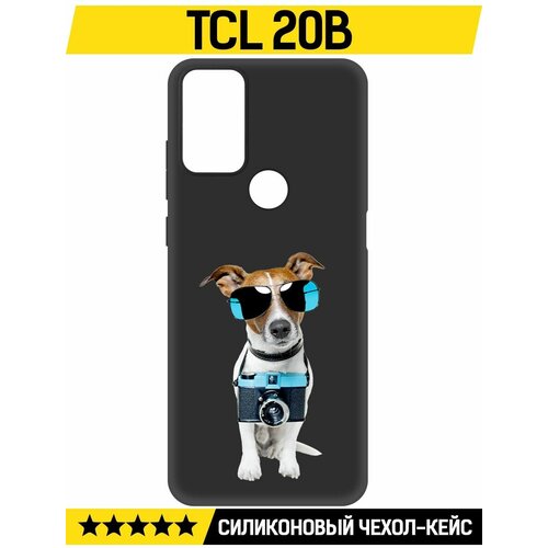 Чехол-накладка Krutoff Soft Case Пес-турист для TCL 20B черный