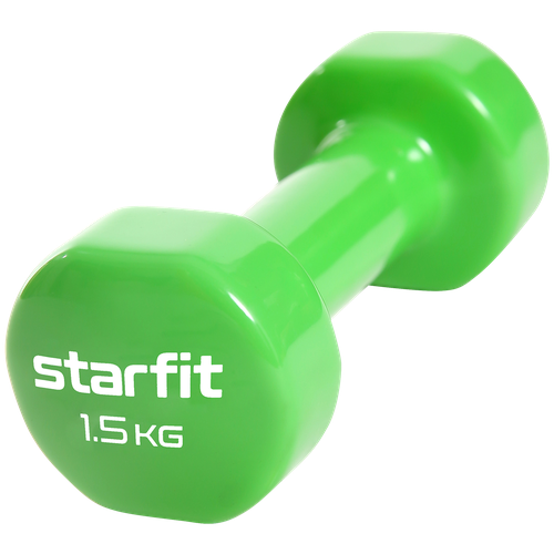 Гантель виниловая STARFIT DB-101 1,5 кг, зеленый