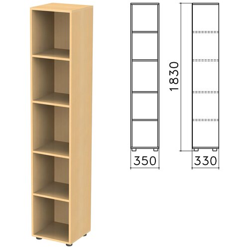 Шкаф (стеллаж) Канц, 350х330х1830 мм, 4 полки, цвет бук невский, КК32.10