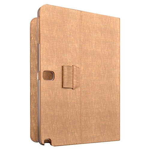 фото Чехол-обложка mypads для samsung galaxy tab pro 10.1 sm t520/t525 с визитницей из качественной импортной кожи золотой с функцией засыпания