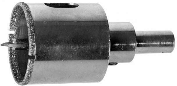 ЗУБР АГК d 50 мм (центр. сверло, трехгр. хвост, Р60), Алмазная коронка, Профессионал (29850-50)