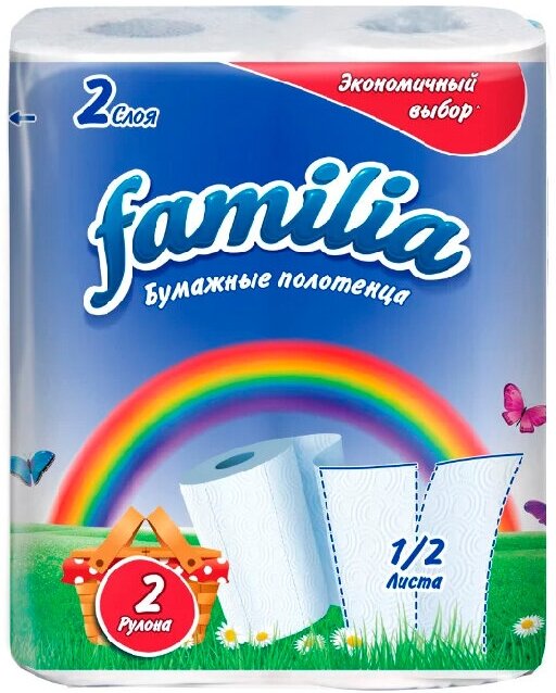 Бумажные полотенца Familia Радуга 2 шт