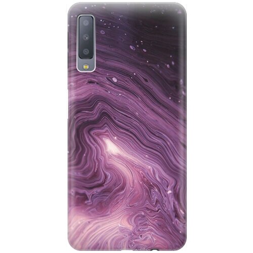 фото Re:pa накладка transparent для samsung galaxy a7 (2018) с принтом "бело-фиолетовые краски"