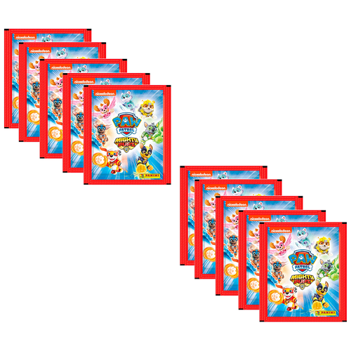 10 пакетиков наклеек panini minecraft 50 наклеек 10 пакетиков Panini Paw Patrol 5 (50 наклеек)