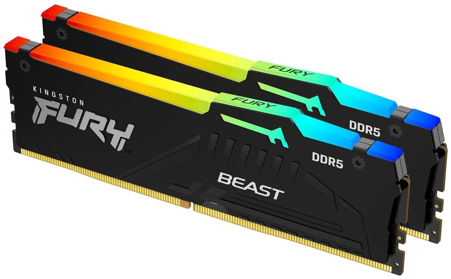 Память оперативная/ Kingston 32GB 6000MT/s DDR5 CL40 DIMM (Kit of 2) FURY Beast RGB