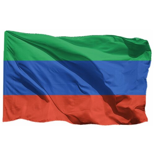 Флаг Дагестана без герба на шёлке, 70х105 см для ручного древка