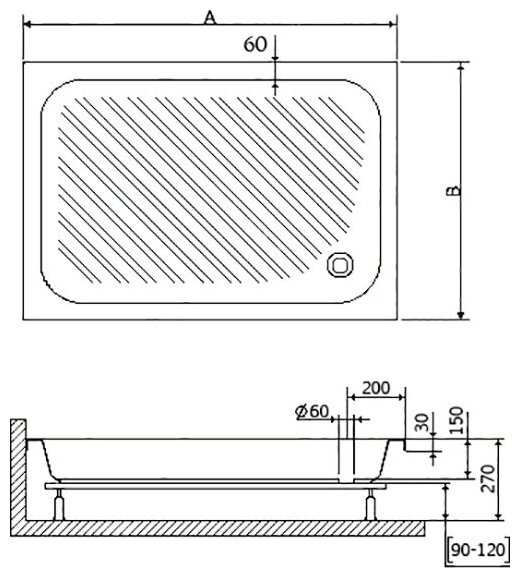 Поддон для душа RGW Acrylic B/CL-S 80х120