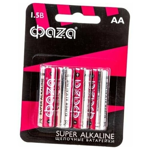 ФАZA Элемент питания алкалиновый LR6 Super Alkaline BL-4 (уп.4шт) ФАZА 5000285 батарейка focusray super alkaline аа 24 ш