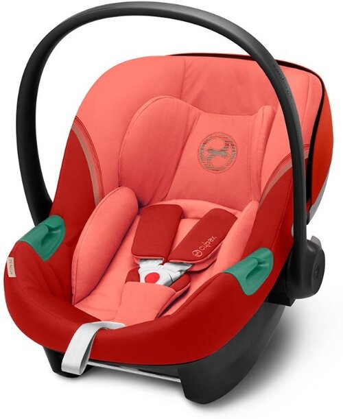 Автокресло группа 0+ (до 13 кг) Cybex Aton S2 i-Size с isofix базой One i-Size, hibiscus red