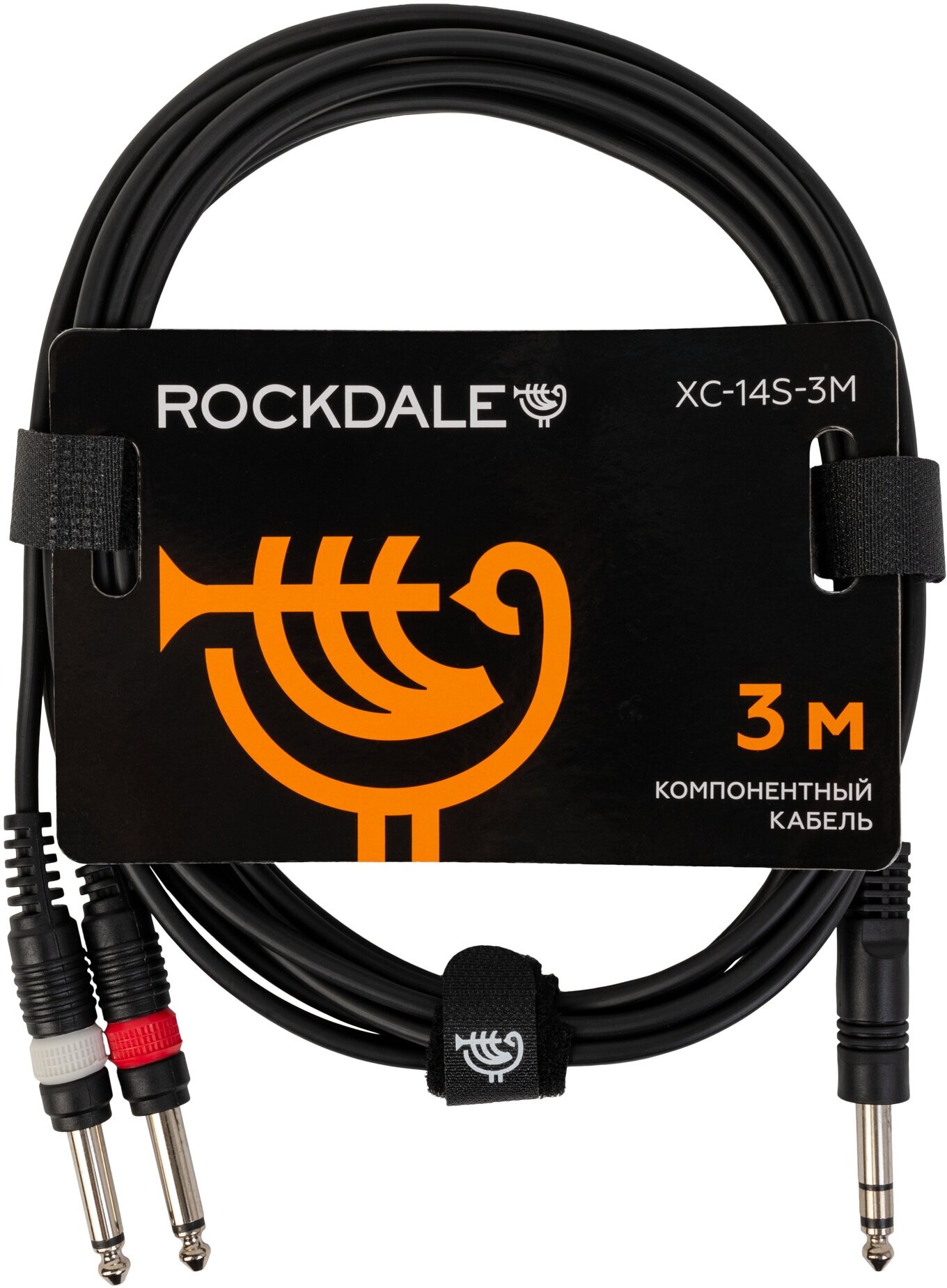 ROCKDALE-14S-3M готовый компонентный кабель разъемы 2 mono jack - stereo jack 3 метра