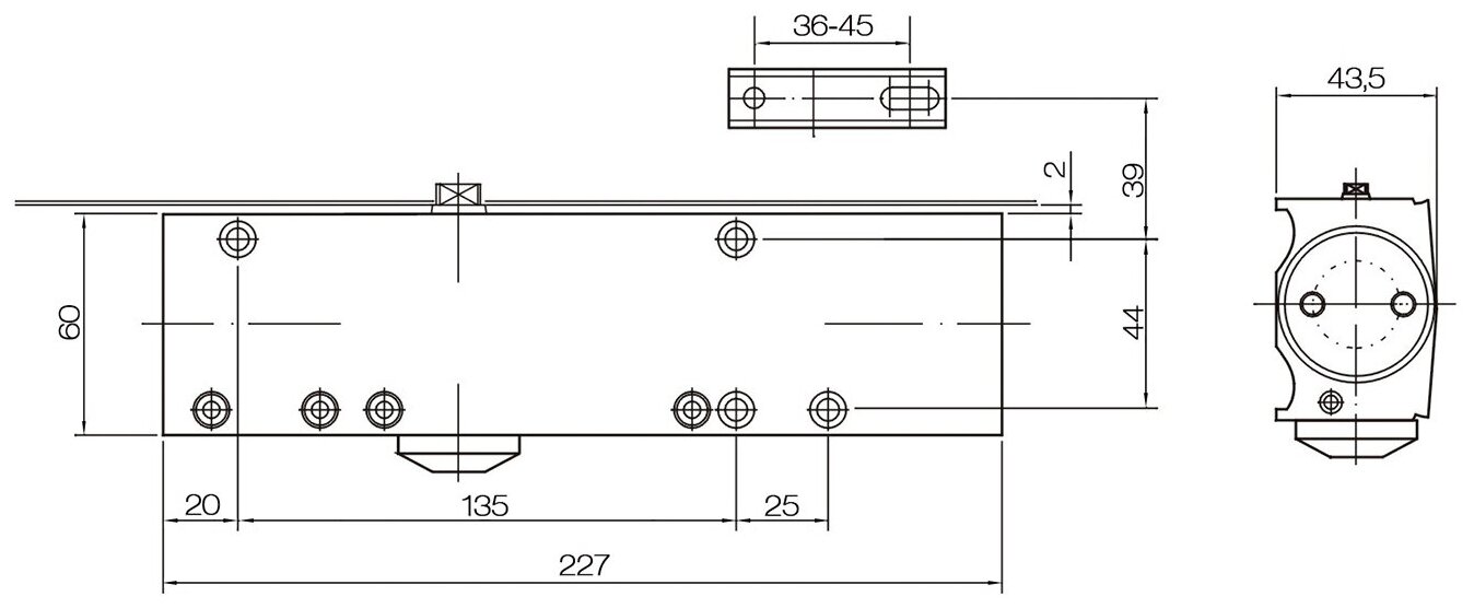 Изображение Доводчик дверной DOORLOCK DL200N BC DC EN2-5 морозостойкий, уличный серебристый до 125 кг. задержка закрывания, тормозом открывания