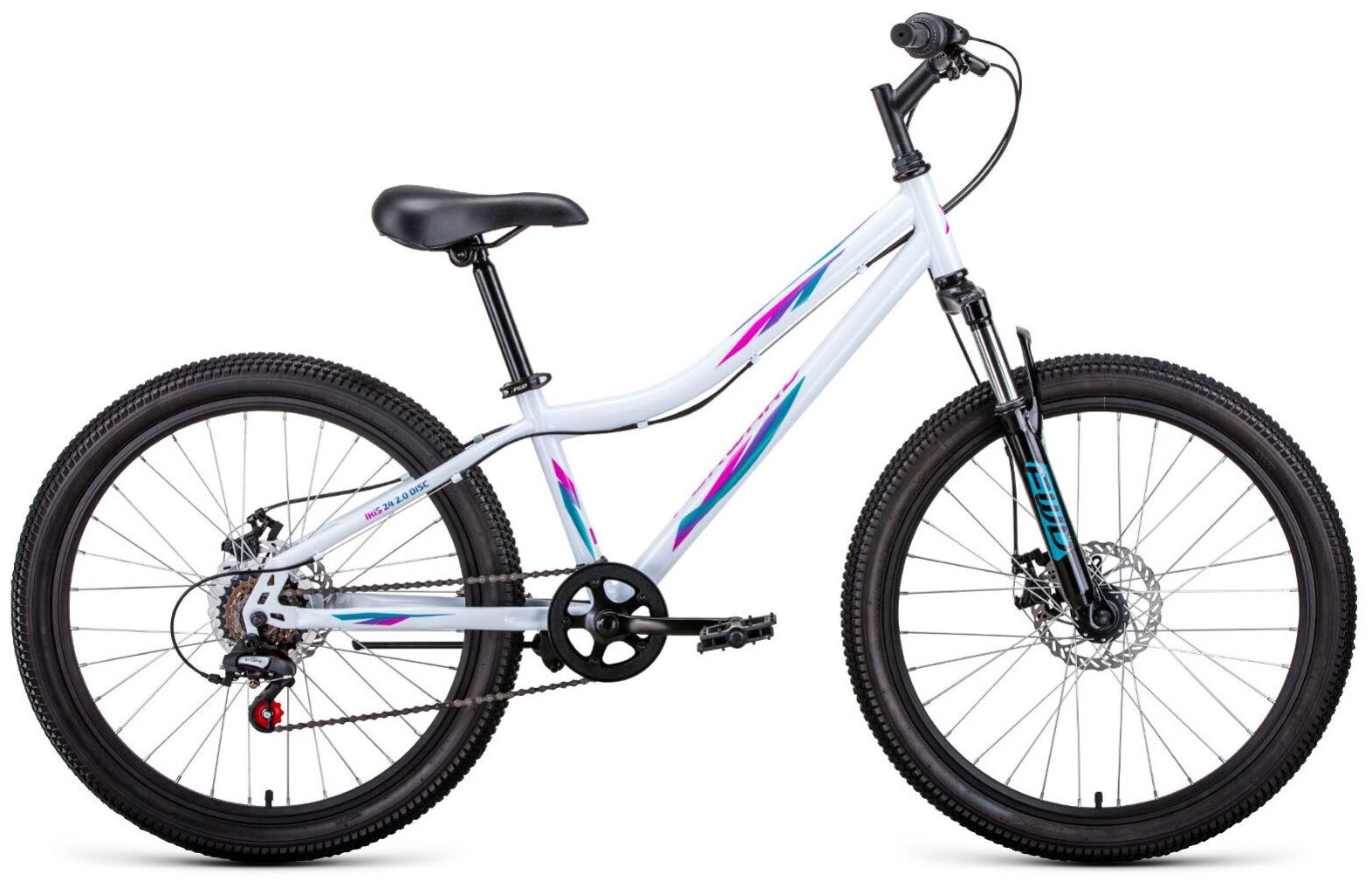 Подростковый велосипед Forward Iris 24 2.0 D (2022) 24 Бело-розовый (130-150 см)