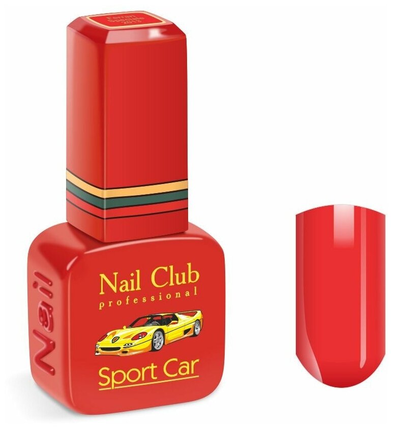 Nail Club professional Эмалевый красный гель-лак для ногтей, цвет ярко-коралловый 2013 Ferrari Speciale, 13 мл.