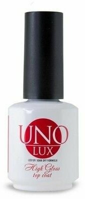 Верхнее покрытие Lux High Gloss Top Coat 15 мл. Uno