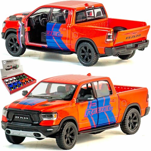 Машинка игрушка металлическая 1:46 2019 Dodge RAM 1500 Livery Edition (Додж Рам), 12,5 см, детская, инерционная / Красный
