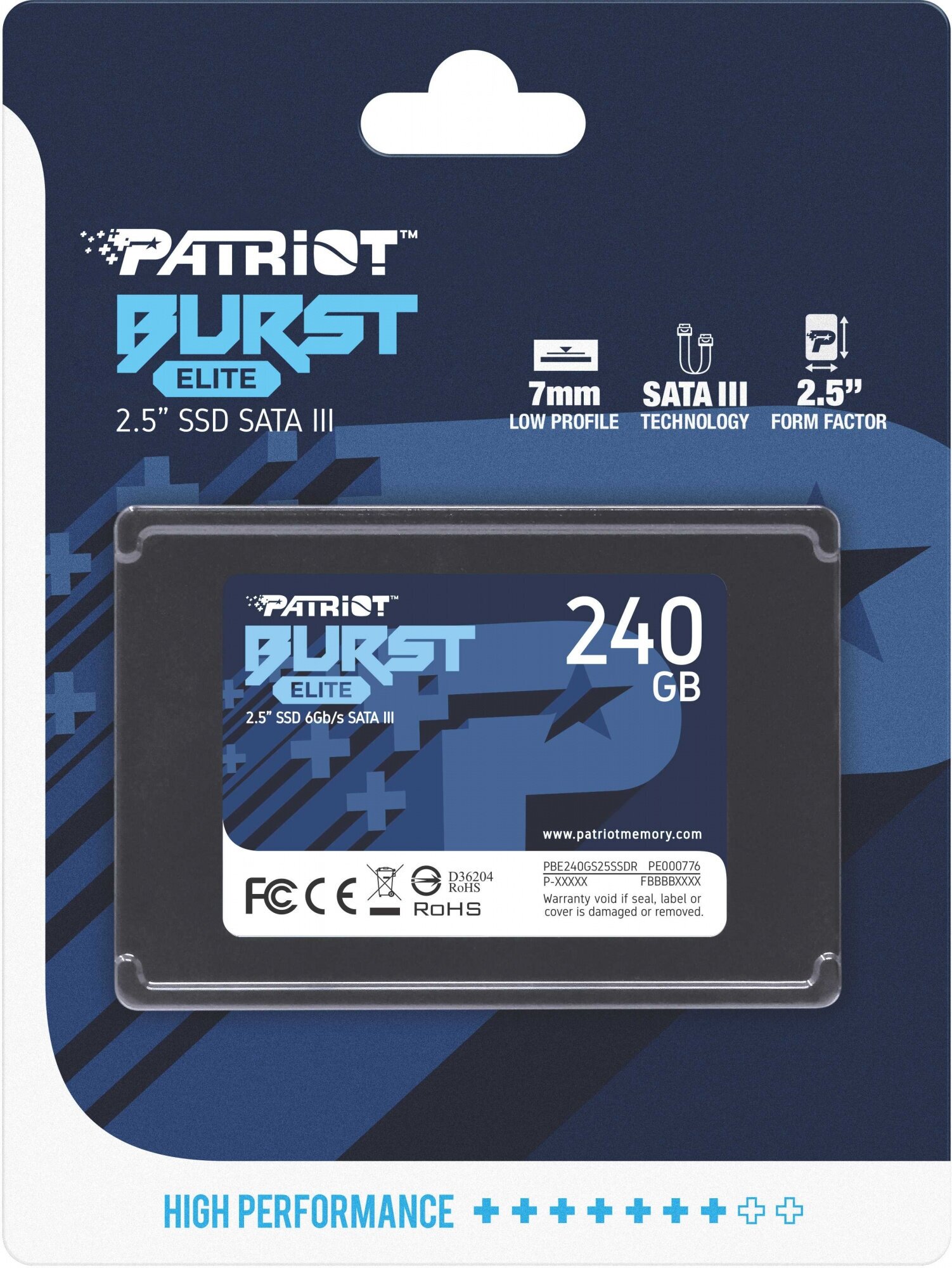 Накопитель SSD 240Gb Patriot Burst Elite PBE240GS25SSDR SATA III