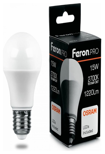 Лампа светодиодная LED 15вт Е27 теплый Feron.PRO 38035 FERON