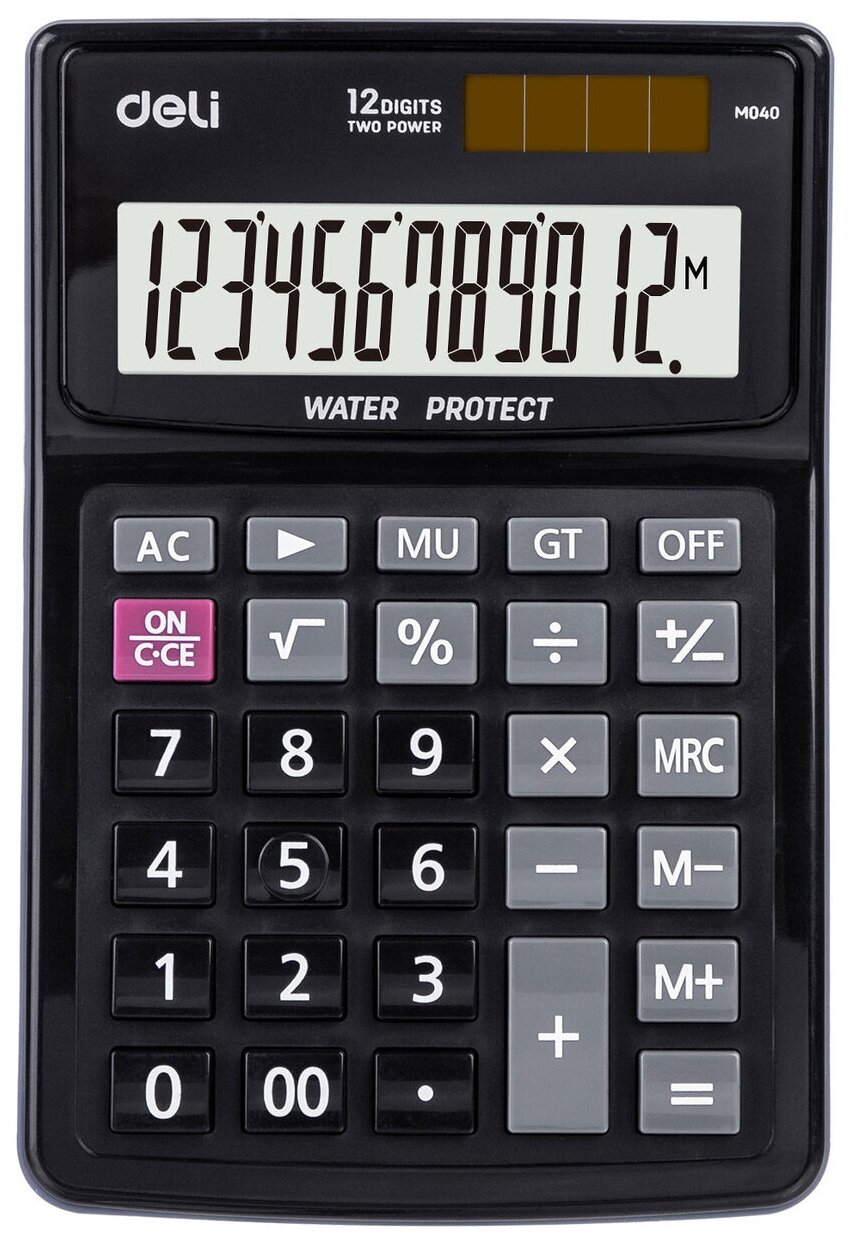 Калькулятор настольный Deli EM04031 черный 12-разр.