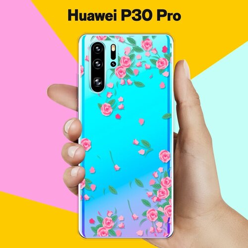 Силиконовый чехол Розочки на Huawei P30 Pro