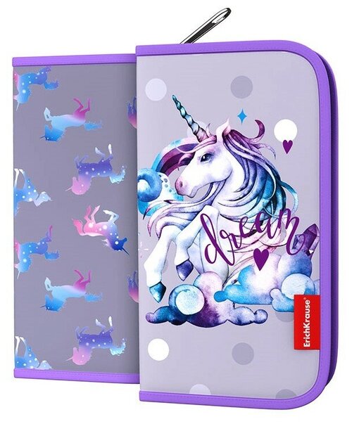 Пенал-книжка без наполнения ErichKrause® 110x205x25мм Dream Unicorn