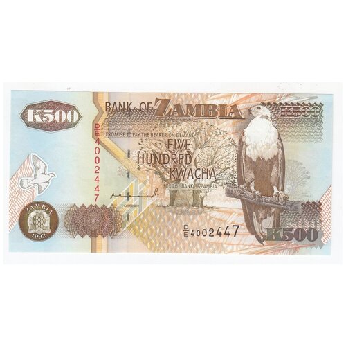 Замбия 500 квача 1992 г. банкнота замбия 20 квача 1992 unc