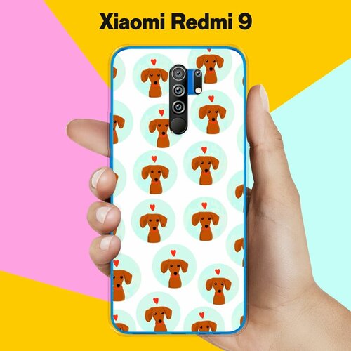 Силиконовый чехол на Xiaomi Redmi 9 Узор из такс / для Сяоми Редми 9 силиконовый чехол узор из такс на xiaomi redmi 9