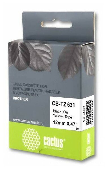 Cactus Картридж ленточный CS-TZ631 черный для Brother 1010 1260VP 1830VP 9700PC