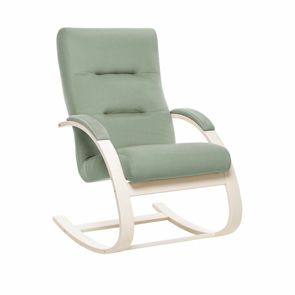 Кресло качалка, кресло для отдыха Милано, Слоновая кость, велюр V 14