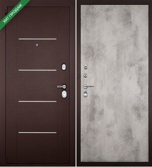 Входная дверь Титан - в квартиру, теплая, надёжная. Полотно 100-120 мм. 2 листа стали. Правая 860*2050 Панель 044 Бетон светлый