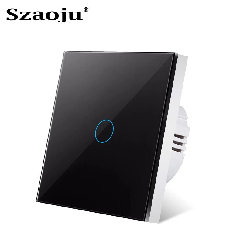 Сенсорный выключатель Szaoju 220В 1/2/3 клавиш, black 1 gang