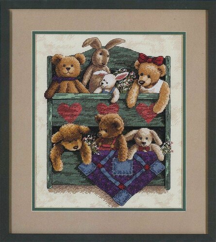Изображение товара 13684 Набор для вышивания крестом "Полка с игрушками",28*33см, DIMENSIONS