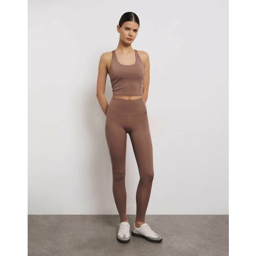 фото Легинсы спортивные gloria jeans, размер xxs/158 (36-38), коричневый