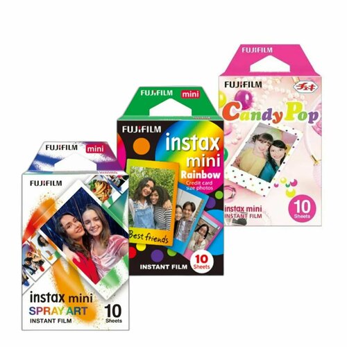 Картридж для Instax Mini, комплект, Rainbow, Candy, Spray art, 30 листов