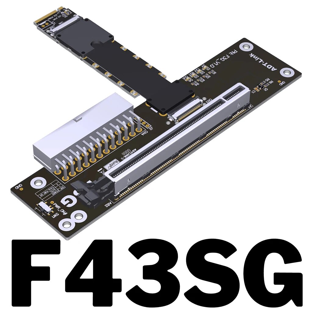 Кабель-адаптер для M.2 NVMe key M-PCI-E 5,0 X16 eGPU для ноутбука ITX/STX, внешняя видеокарта для M.2 NVMe док-станции, F43SG, 50cm