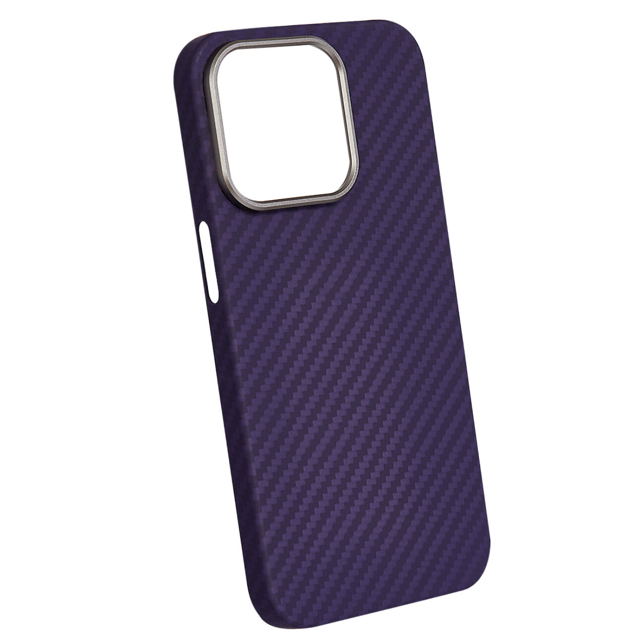 Чехол с МагСейф для Айфон 14 Про KEEPHONE Kevilar (Кевлар-Карбон) MAGSAFE CASE-Фиолетовый 100% арамидного волокна — фото 1