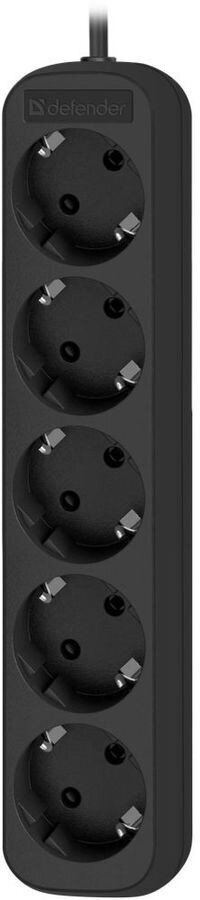 Defender Удлинитель M550 5.0 м, 5 розеток, черный [99331], с заземлением