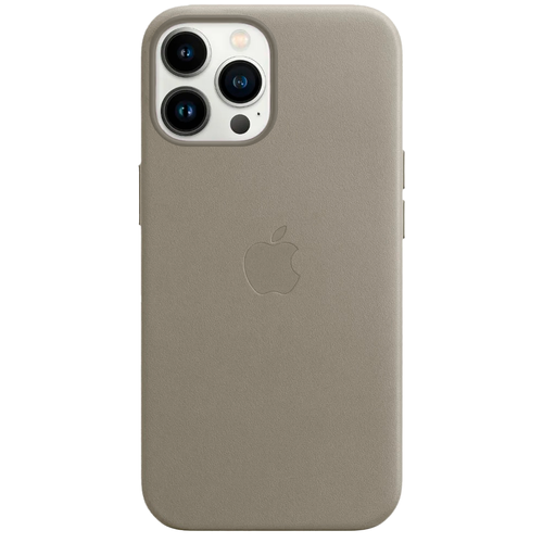 Кожаный чехол MagSafe для iPhone 14 Pro Clay / Leather Case with MagSafe для Айфон 14 Про / Титановый серый